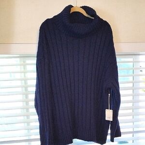 a.n.a. Woman's Blue Sapphire Scoop Neck Sweater, Size: M-L, NWT